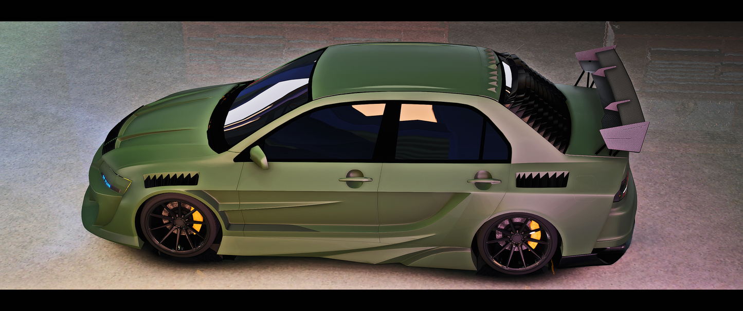 (Debadged) Mitsubishi Evo Abflug