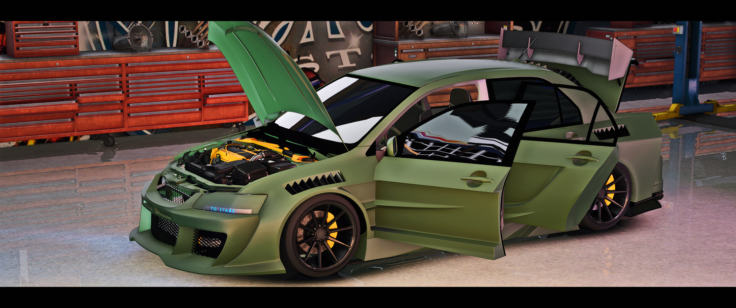 (Debadged) Mitsubishi Evo Abflug
