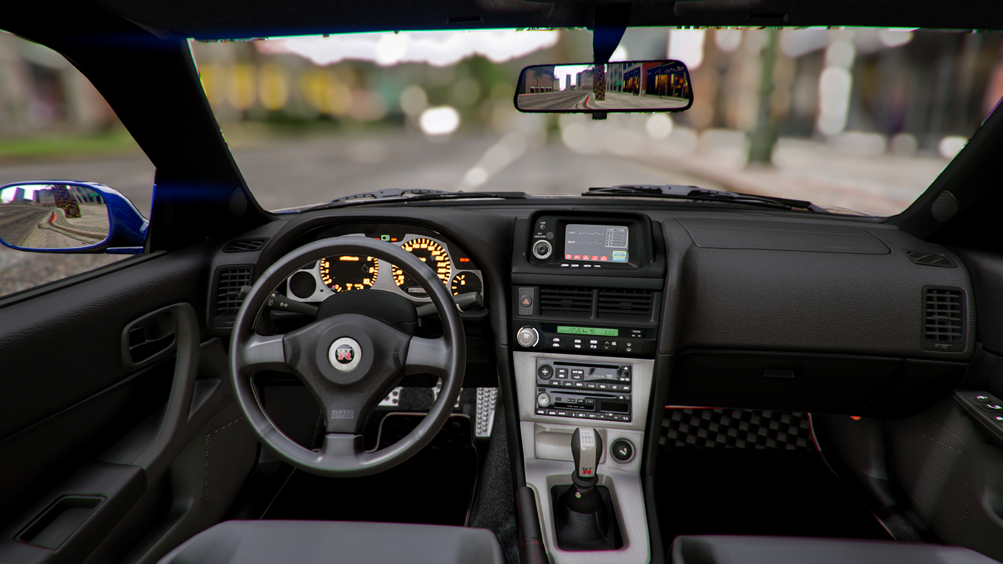 Nissan Skyline R34 Widebody With Glass Hood + Props