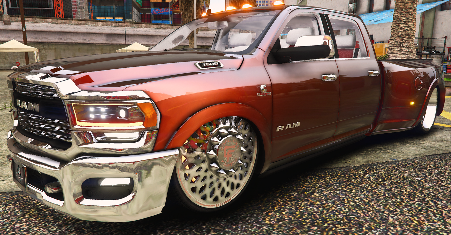 Custom Slammed Dually Dodge Ram 3500 On Corleone Forged Wheels