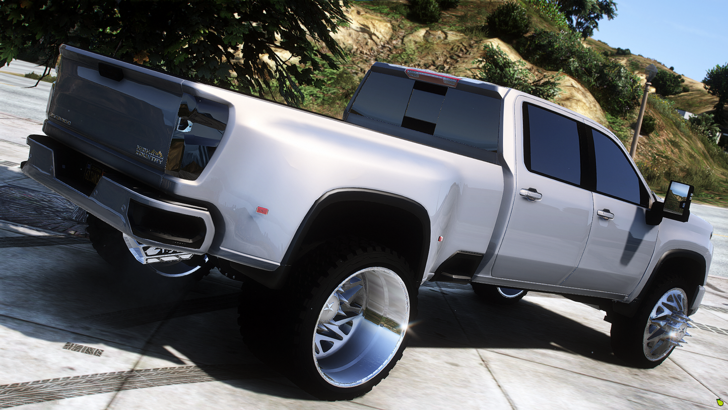 Custom Lifted Silverado 3500 HD High Country Dually On American Force Forged Wheels